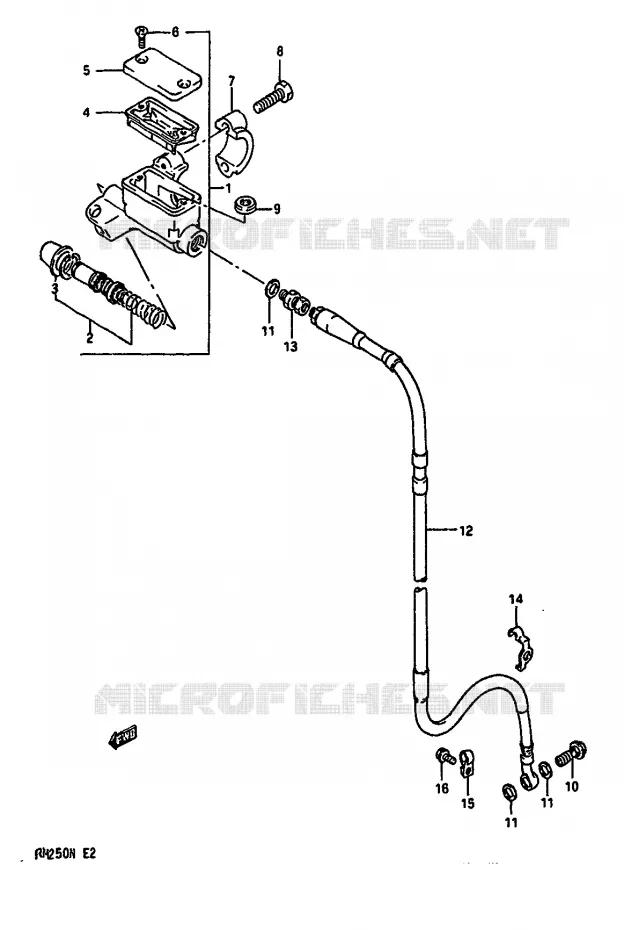 MAITRE CYLINDRE AVANT (MODELE N) Suzuki MOTO 250 RM 1992  RM250 N (E02,E04,E24)