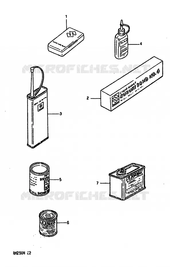 OPTIONS Suzuki MOTO 250 RM 1992  RM250 N (E02,E04,E24)