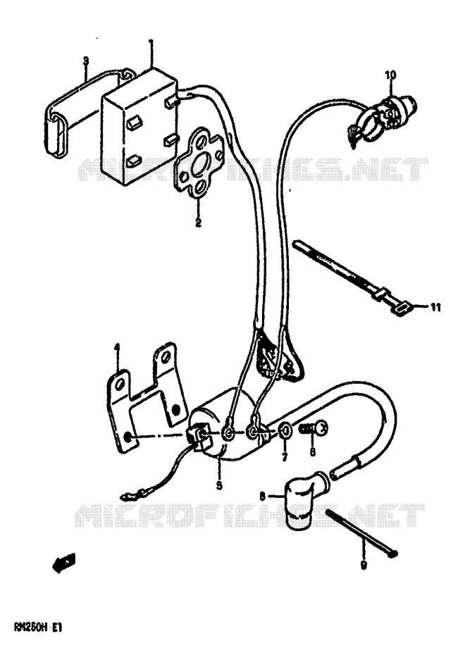 PARTIE ELECTRIQUE (MODELE G) Suzuki MOTO 250 RM 1987  RM250H(G/H)
