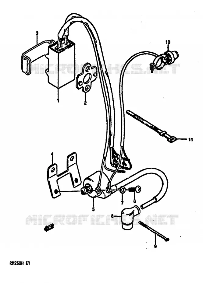 PARTIE ELECTRIQUE (MODELE H) Suzuki MOTO 250 RM 1987  RM250H(G/H)