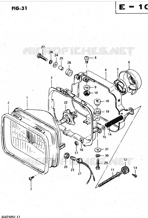 PHARE (E2) Suzuki MOTO 750 GSX-S 1982  GSX750SZ(E1)