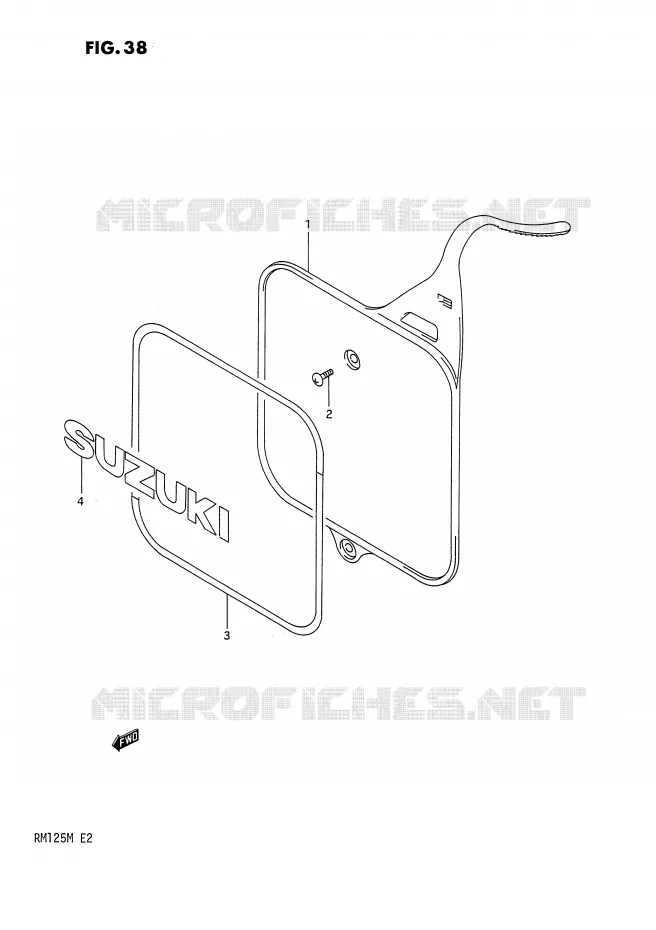 PLAQUE AVANT Suzuki MOTO 125 RM 1989  RM125K(E2)