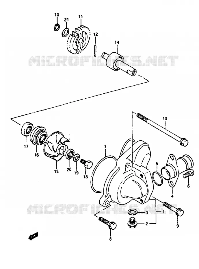 POMPE A EAU Suzuki MOTO 125 RG 1993  RG125FP(N/P/R)