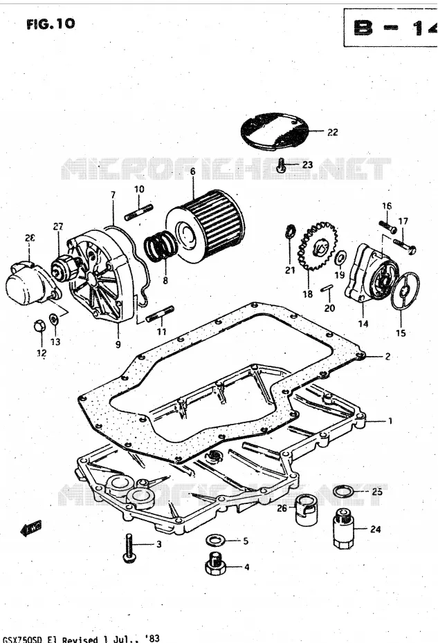 POMPE A HUILE - FILTRE A HUILE Suzuki MOTO 750 GSX-S 1982  GSX750SZ(E1)