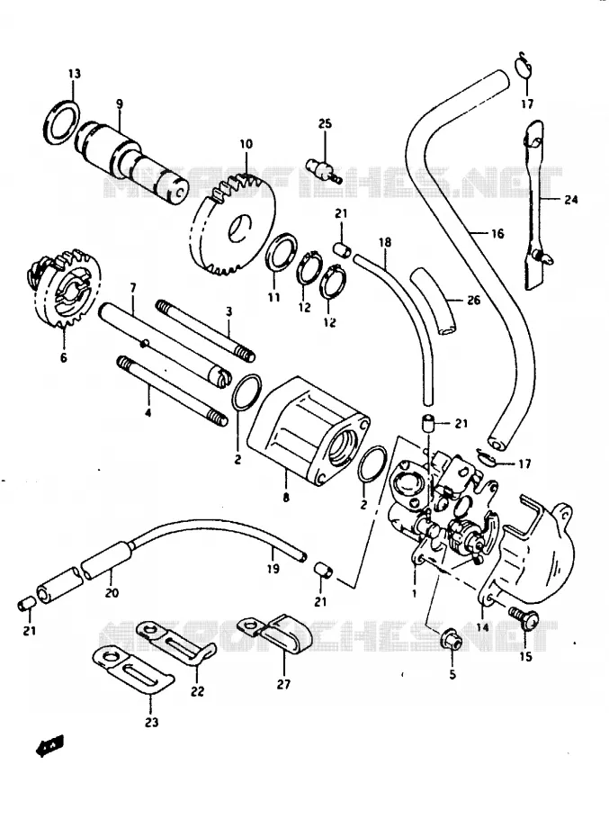 POMPE A HUILE Suzuki MOTO 125 RG 1993  RG125FUP(N/P/R)