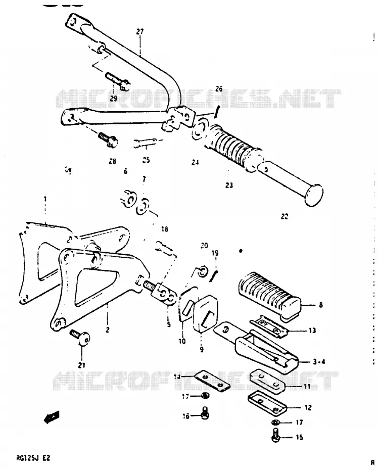 REPOSE PIED Suzuki MOTO 125 RG 1988  RG125BUJ(G/H/J)