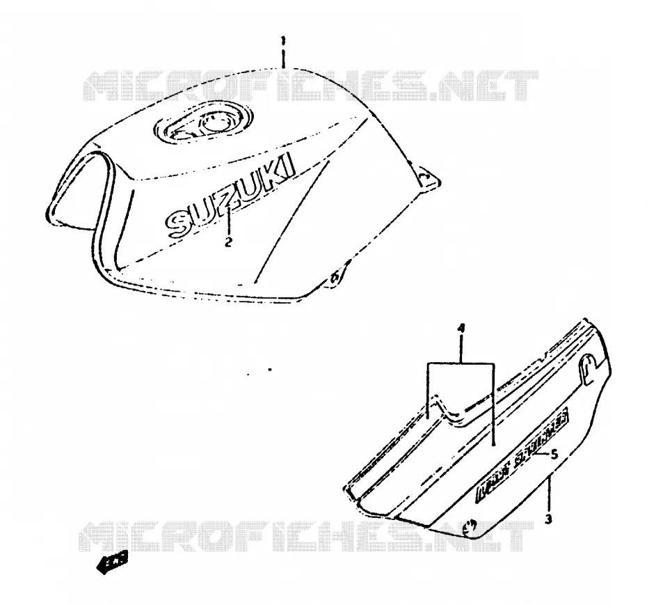 RESERVOIR D'ESSENCE - COUVERCLES Suzuki MOTO 125 RG 1987  RG125CH(G/H/J)