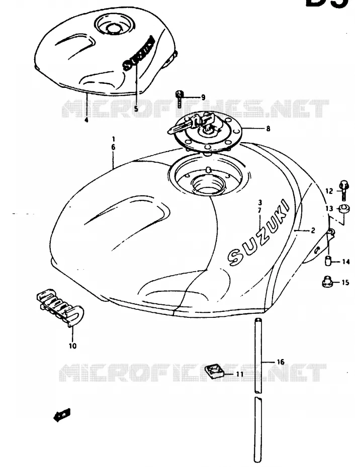 RESERVOIR D'ESSENCE Suzuki MOTO 125 RG 1992  RG125FN(N/P/R)