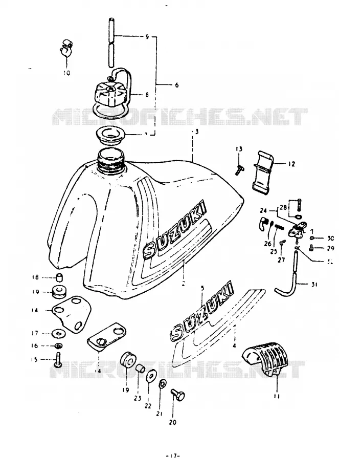 RESERVOIR D'ESSENCE Suzuki MOTO 125 RM 1979  RM125N