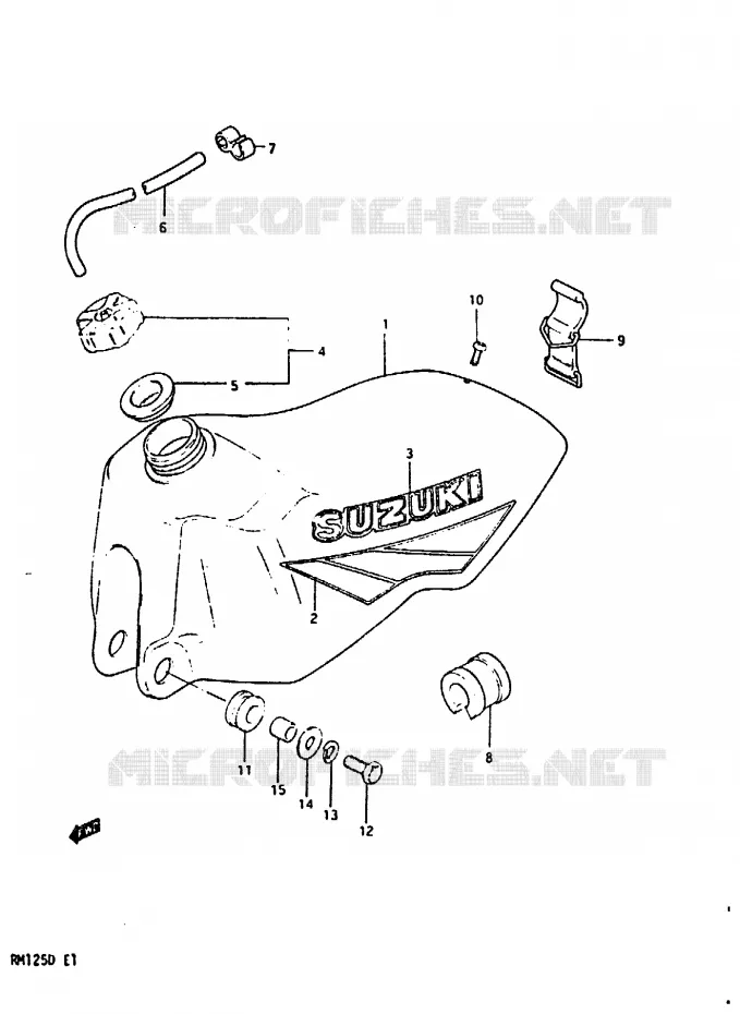 RESERVOIR D'ESSENCE Suzuki MOTO 125 RM 1983  RM125D