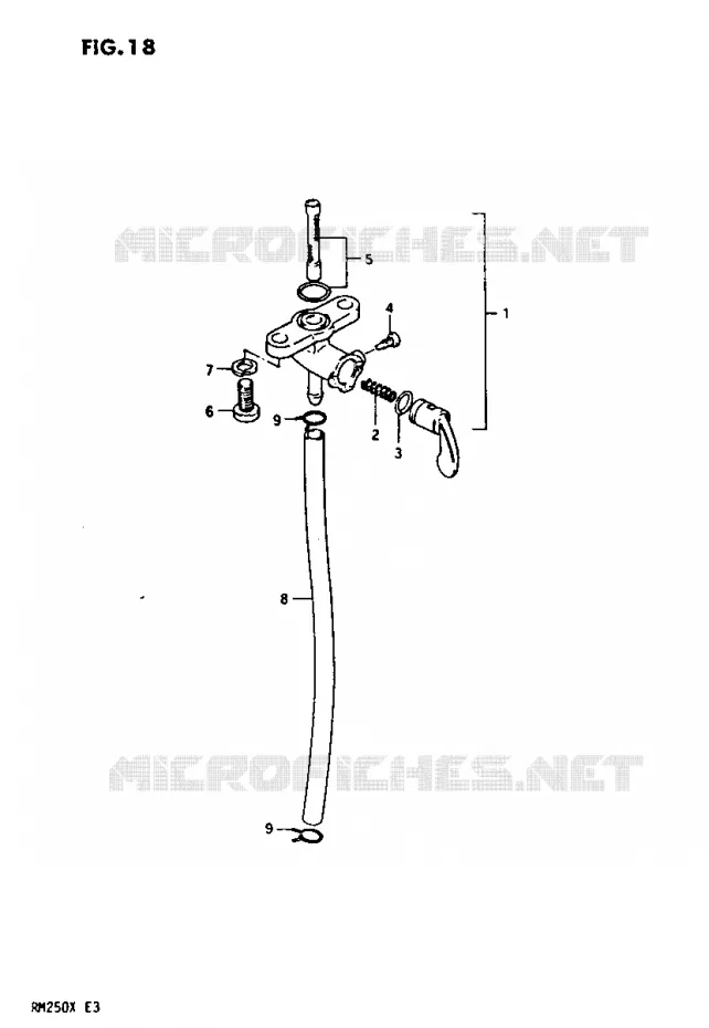 ROBINET D'ESSENCE Suzuki MOTO 250 RM 1981  RM250X