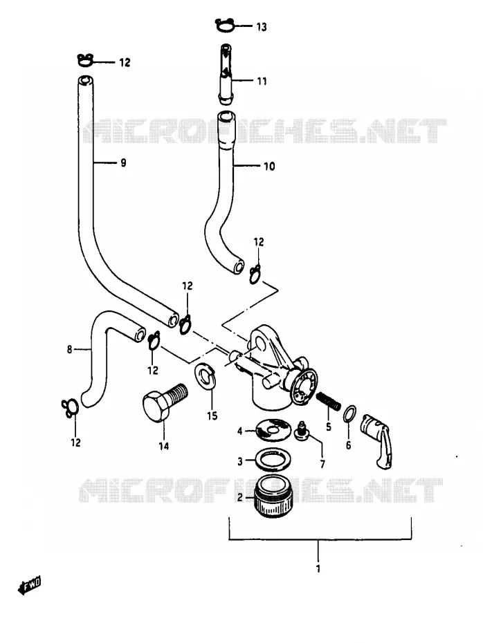 ROBINET D'ESSENCE Suzuki MOTO 50 RG 1985  RG50F(D/E/F/1/G/J/K)