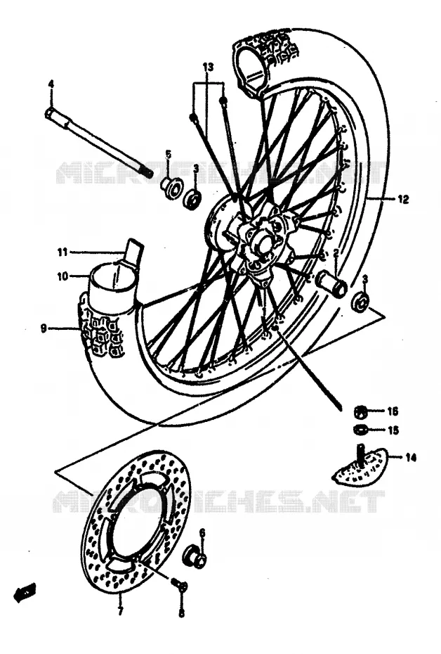 ROUE AVANT (MODELE F) Suzuki MOTO 125 RM 1985  RM125F(E/F)