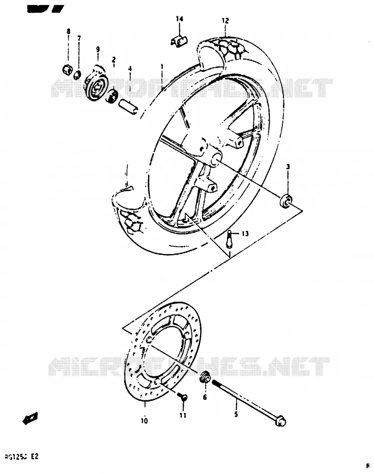 ROUE AVANT Suzuki MOTO 125 RG 1988  RG125J(G/H/J)