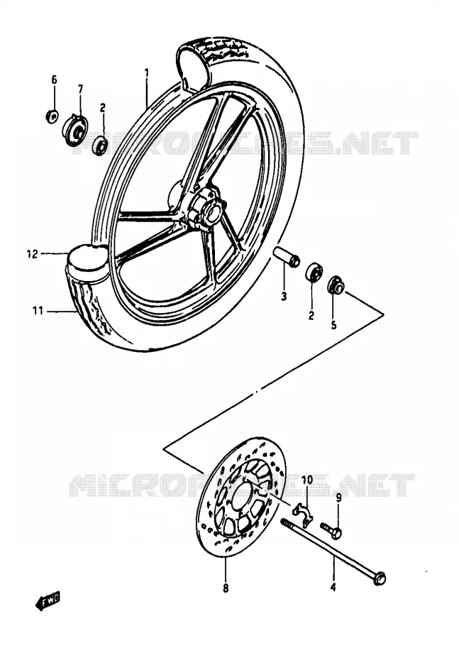 ROUE AVANT Suzuki MOTO 50 RG 1984  RG50WE(D/E/F/1/G/J/K)