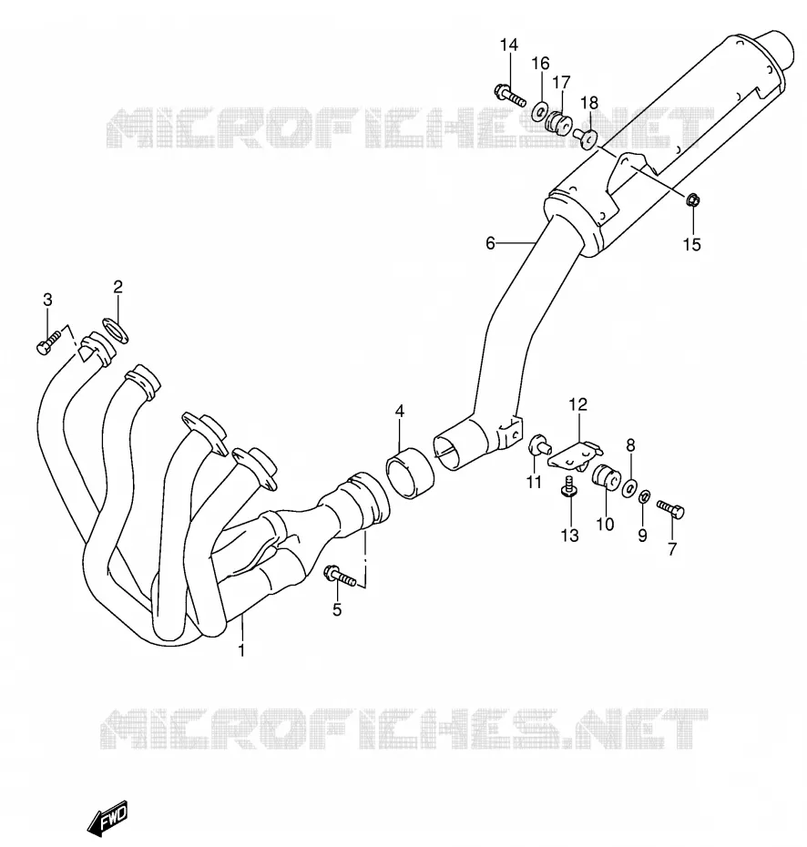 SILENCIEUX (MODELE P/R) Suzuki MOTO 600 RF 1994  RF600RUR(E2)
