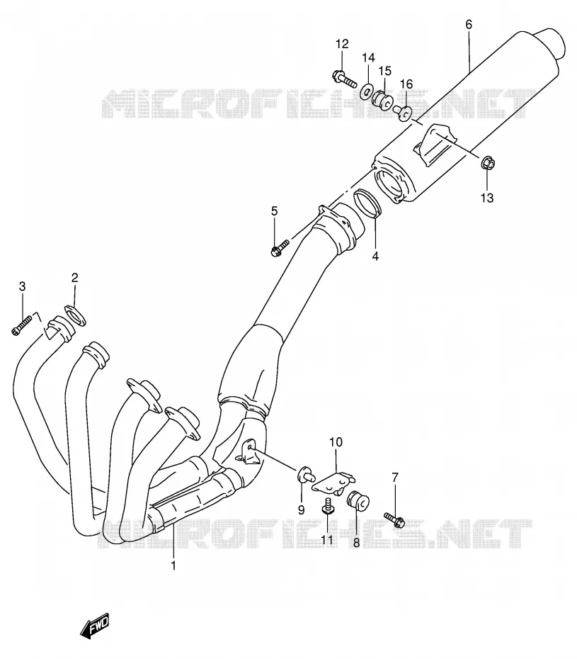 SILENCIEUX Suzuki MOTO 900 RF 1997  RF900RV(E2)