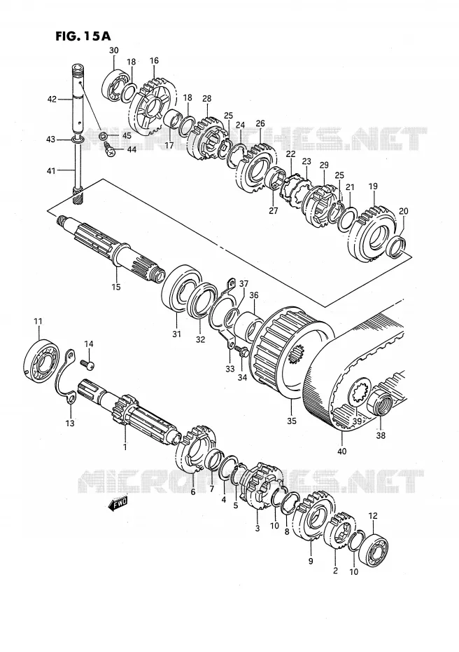 TRANSMISSION (MODEL M/R E2,E4,E15,E16,E17,E18,E22,E25,E39,E53) Suzuki MOTO 650 SAVAGE 1994  LS650PR(E2)