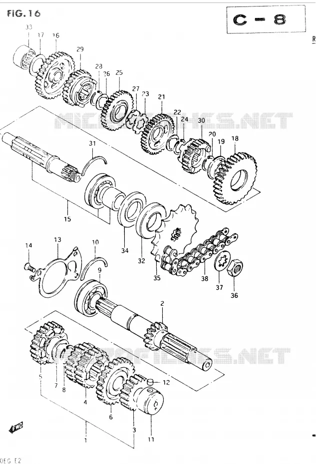 TRANSMISSION Suzuki MOTO 400 GSX 1984  GSX400EE(E2)
