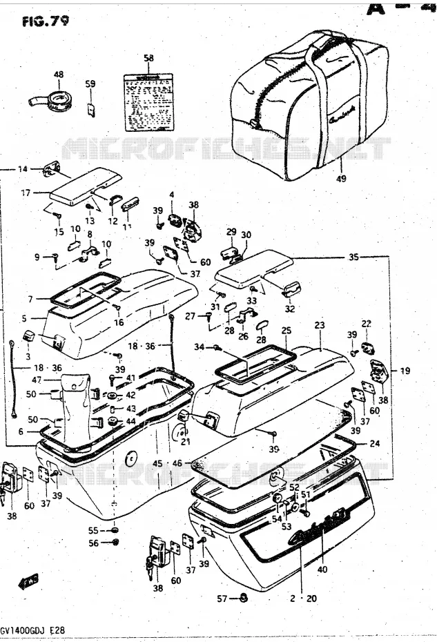 VALISE LATERALE - SUPPORT (MODELE H) Suzuki MOTO 1400 CAVALCADE 1987  GV1400GDH(DG-DJ/CJ)