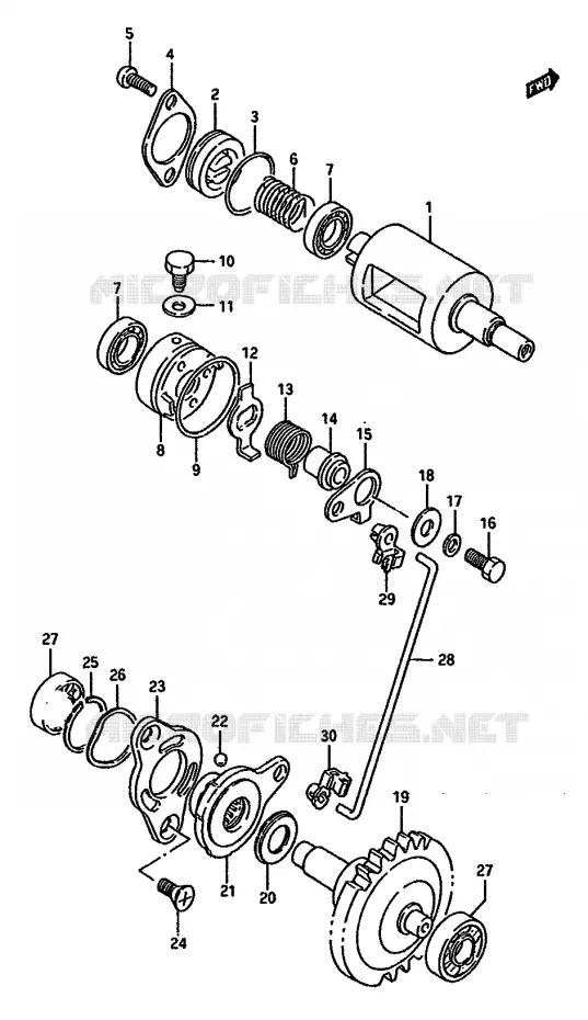 VALVE D'ECHAPPEMENT (MODELE G) Suzuki MOTO 125 RM 1988  RM125J(G/H/J)