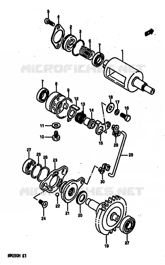 VALVE D'ECHAPPEMENT (MODELE G) Suzuki MOTO 250 RM 1987  RM250H(G/H)