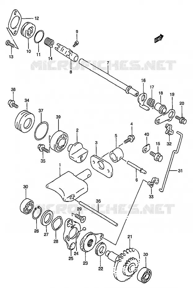 VALVE D'ECHAPPEMENT (MODELE T) Suzuki MOTO 250 RM 1998  RM250W(T/V/W/X/Y)