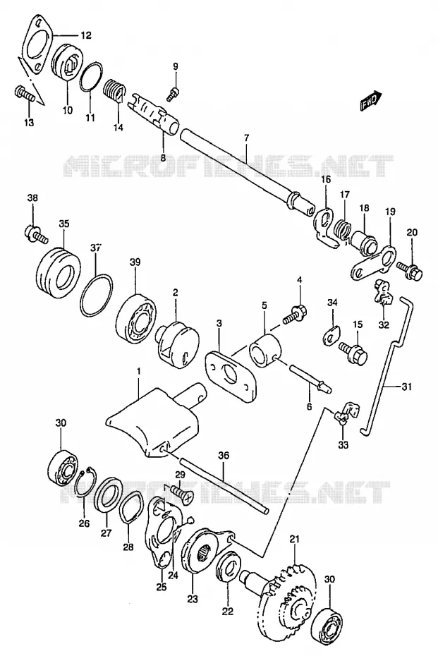 VALVE D'ECHAPPEMENT (MODELE W) Suzuki MOTO 250 RM 1998  RM250W(T/V/W/X/Y)