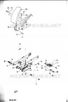 BRAS OSCILLANT ARRIERE   GARDE BOUE pour Suzuki DR 50 1986