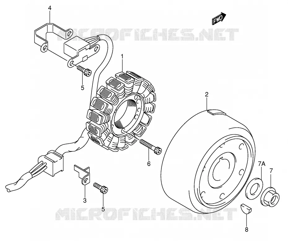 ALLUMAGE ROTOR - STATOR (DR-Z400EY/EK1/EK2/EK3/EK4) Suzuki MOTO 400 DR-Z 2002  DR-Z400K2(E1)