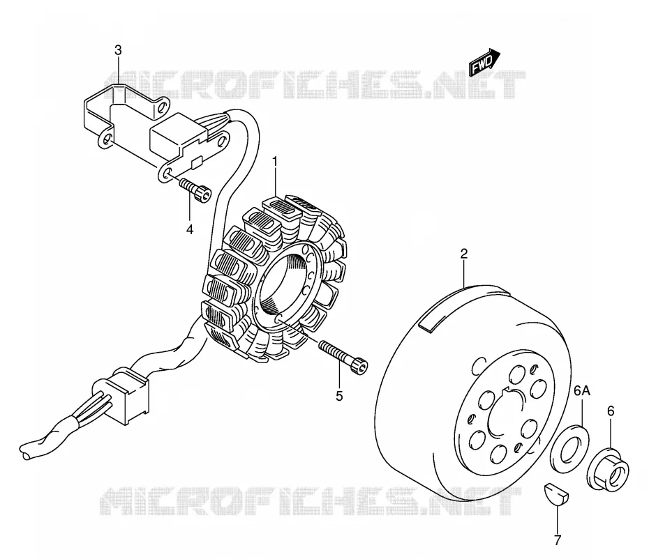 ALLUMAGE ROTOR - STATOR (DR-Z400Y/K1/K2/K3/K4) Suzuki MOTO 400 DR-Z 2004  DR-Z400K4(E1)