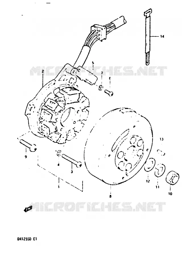 ALLUMAGE ROTOR - STATOR (E2, E4, E15, E17, E18, E21, E22, E25, E26) Suzuki MOTO 125 DR 1983  DR125SD(Z/D)