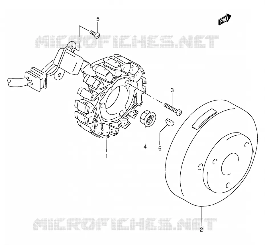 ALLUMAGE ROTOR - STATOR Suzuki MOTO 200 DF 1998  DF200EW(E24)