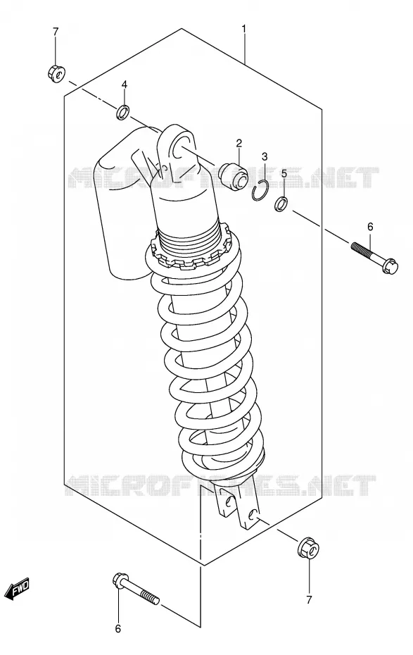 AMORTISSEUR ARRIERE (DR-Z400EY/EK1/EK2/EK3/EK4 E24) Suzuki MOTO 400 DR-Z 2001  DR-Z400EK1(E1)