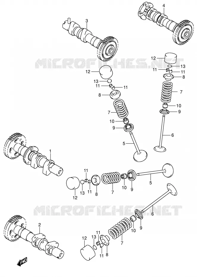 ARBRE A CAMES - SOUPAPES Suzuki MOTO 1000 V-STROM 2002  DL1000K2(E2)