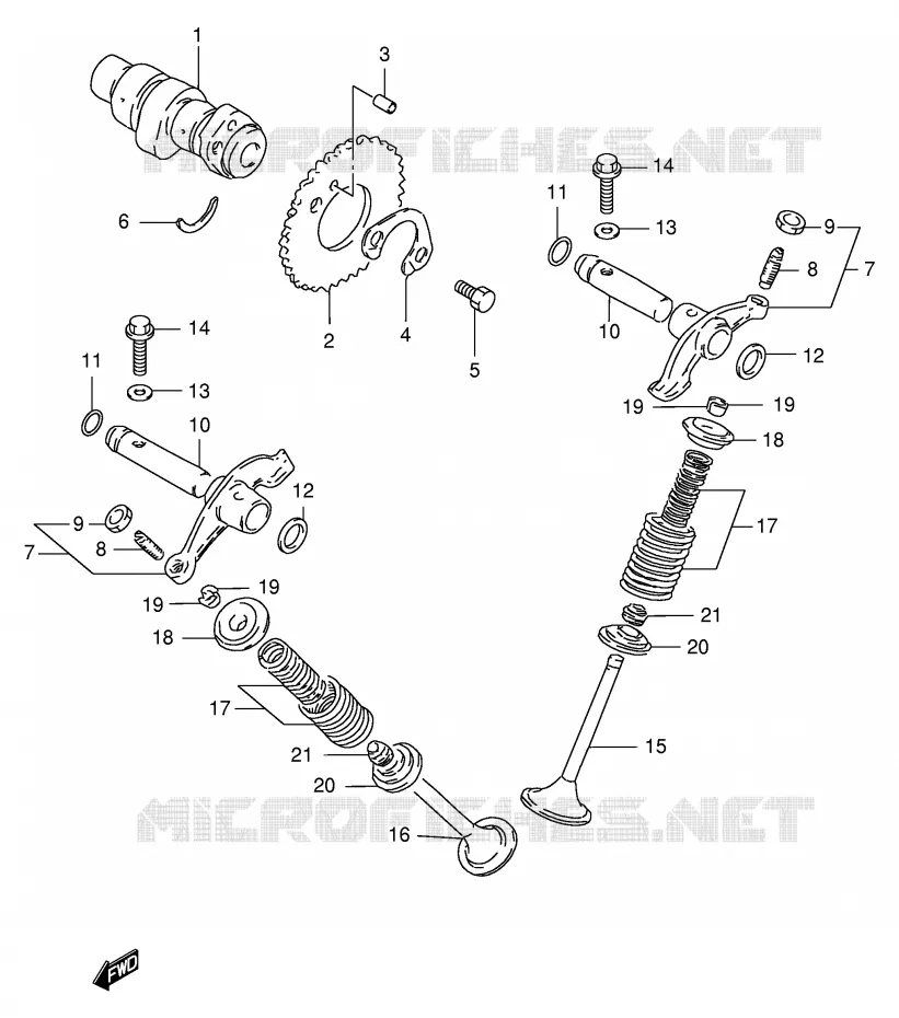 ARBRE A CAMES - SOUPAPES Suzuki MOTO 125 DF 2000  DF125EY(E4)