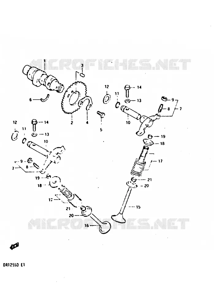 ARBRE A CAMES - SOUPAPES Suzuki MOTO 125 DR 1983  DR125SD(Z/D)