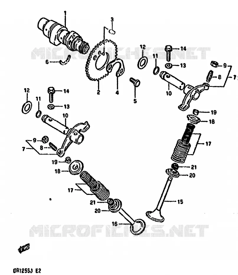 ARBRE A CAMES - SOUPAPES Suzuki MOTO 125 DR 1987  DR125SH(F/H/J)