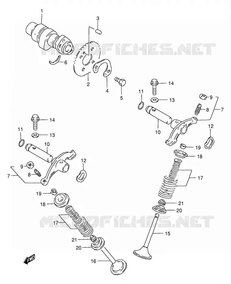 ARBRE A CAMES - SOUPAPES Suzuki MOTO 200 DF 2000  DF200EY