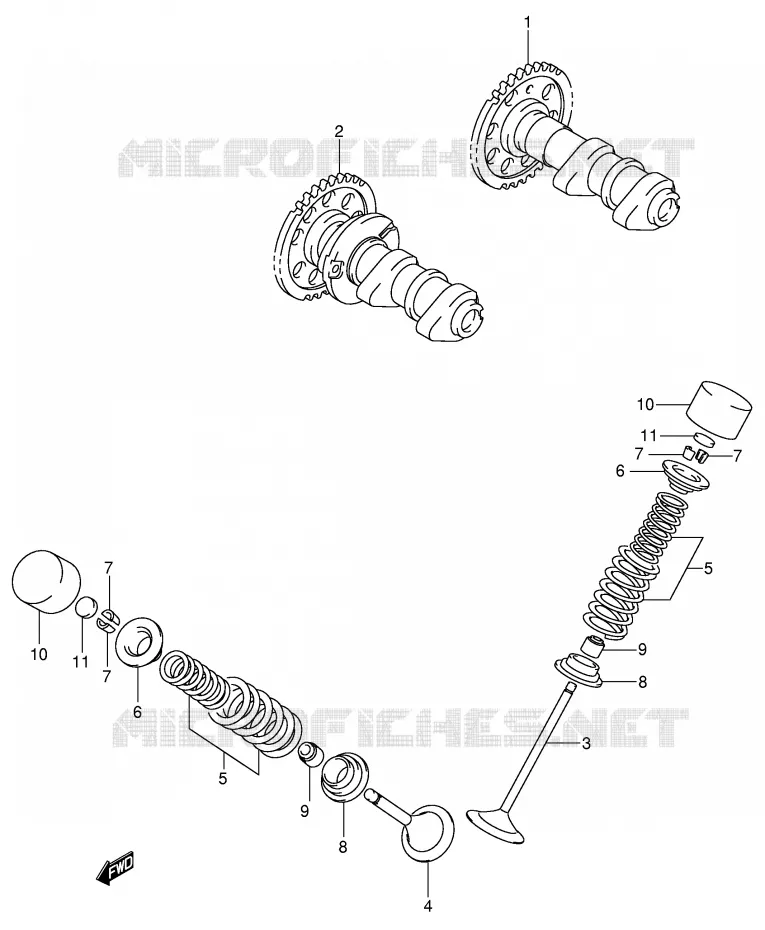 ARBRE A CAMES - SOUPAPES Suzuki MOTO 400 DR-Z 2003  DR-Z400SK3(E2)
