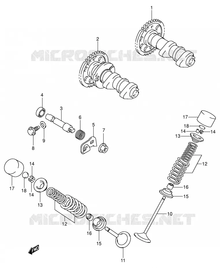 ARBRE A CAMES - SOUPAPES Suzuki MOTO 400 DR-Z 2004  DR-Z400EK4(E1)