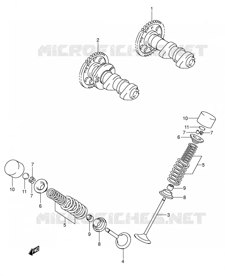 ARBRE A CAMES - SOUPAPES Suzuki MOTO 400 DR-Z 2005  DR-Z400SK5(E3/E28)