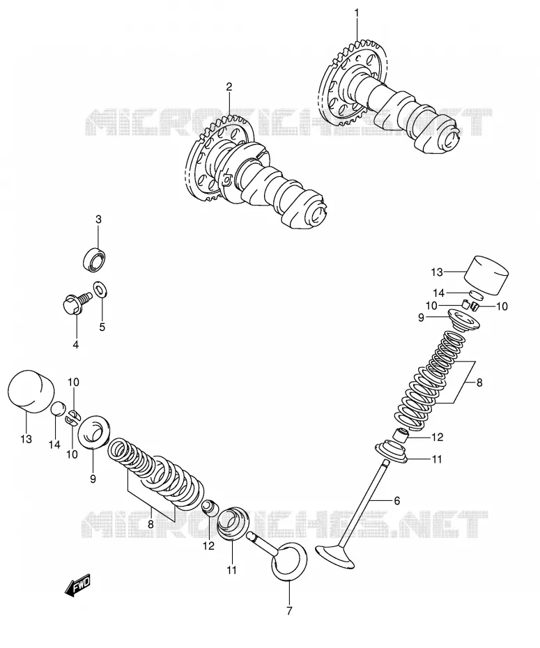 ARBRE A CAMES - SOUPAPES Suzuki MOTO 400 DR-Z 2007  DR-Z400EK7(E1)