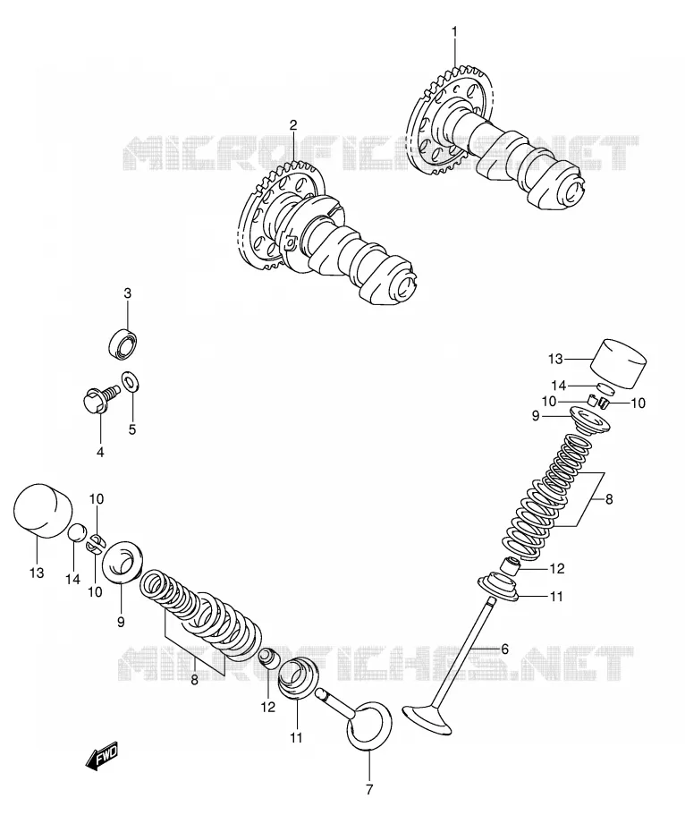 ARBRE A CAMES - SOUPAPES Suzuki MOTO 400 DR-Z 2007  DR-Z400EK7(E3/E28)
