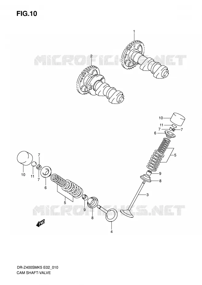 ARBRE A CAMES - SOUPAPES Suzuki MOTO 400 DR-Z 2007  DR-Z400SMK7(E2)