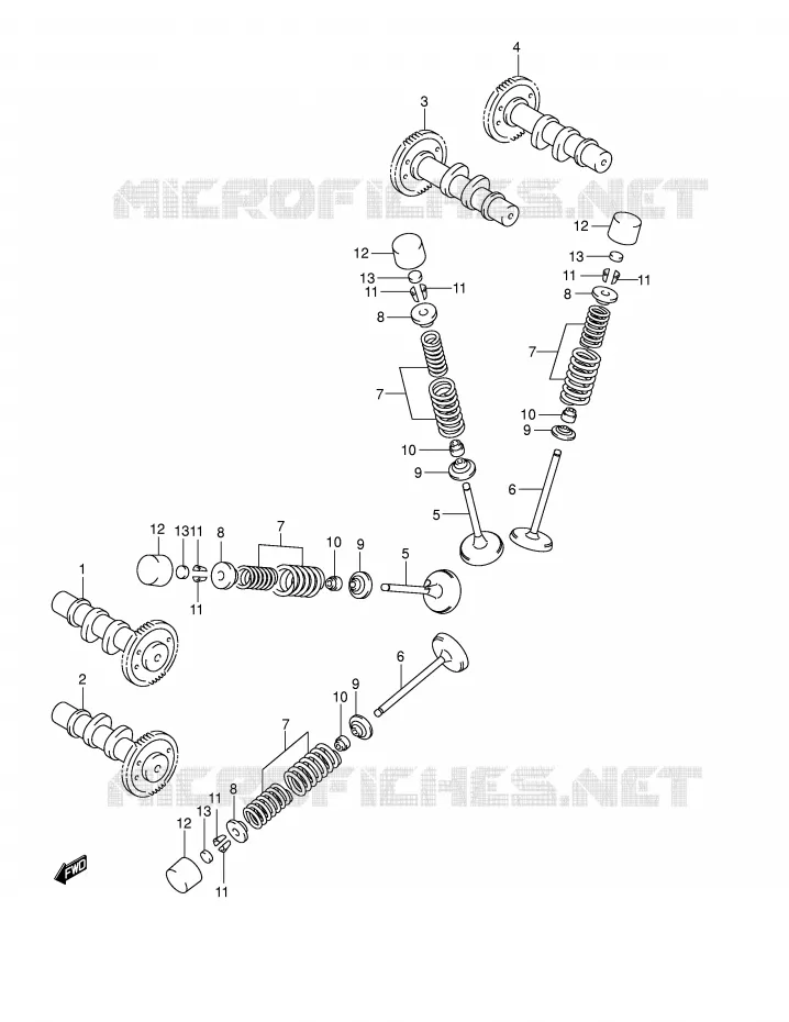 ARBRE A CAMES - SOUPAPES Suzuki MOTO 650 V-STROM 2006  DL650U3K6(E2)