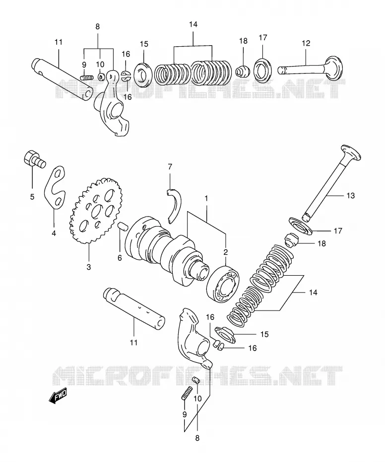 ARBRE A CAMES - SOUPAPES Suzuki SCOOTER 150 BURGMAN 2000  AN150Y(E34)
