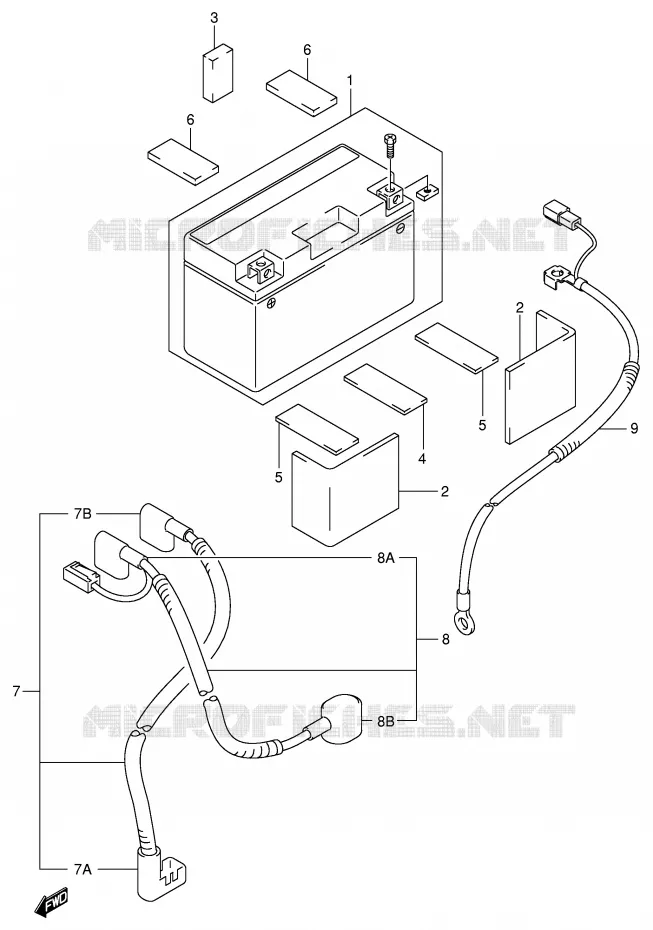 BATTERIE (DR-Z400EY/EK1/EK2/EK3/EK4) Suzuki MOTO 400 DR-Z 2003  DR-Z400K3(E1)