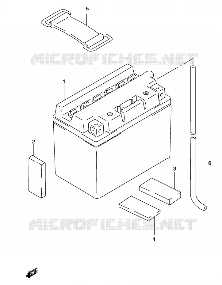 BATTERIE (MODELE K1/K2) Suzuki SCOOTER 50 KATANA 2002  AY50WRK2(P19)