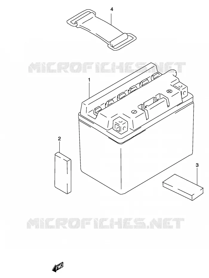 BATTERIE (MODELE K3/K4) Suzuki SCOOTER 50 KATANA 2003  AY50WK3(P19)